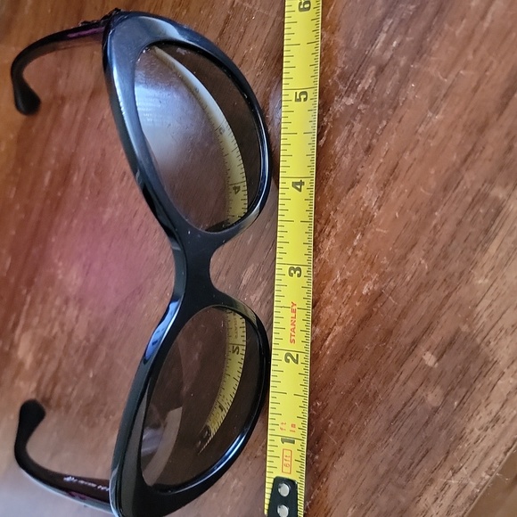 Prada Women's Black Oval Sunglasses With Black Jeweled Arms - Picture 15 of 16